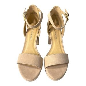 CL by Laundry “Go On” Super Suede Nude Heels - Size 8